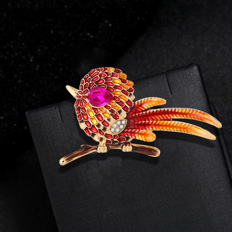 Νέα γυναικεία μόδα στρας σμάλτο πτηνό καρφίτσα Χαριτωμένο ιπτάμενο ζωάκι καρφίτσα κασκόλ πόρπη Φόρεμα παλτό καρφίτσες πέτο Δώρο