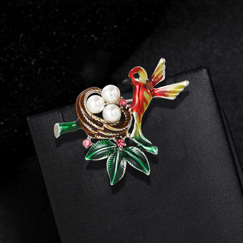 Νέα γυναικεία μόδα στρας σμάλτο πτηνό καρφίτσα Χαριτωμένο ιπτάμενο ζωάκι καρφίτσα κασκόλ πόρπη Φόρεμα παλτό καρφίτσες πέτο Δώρο