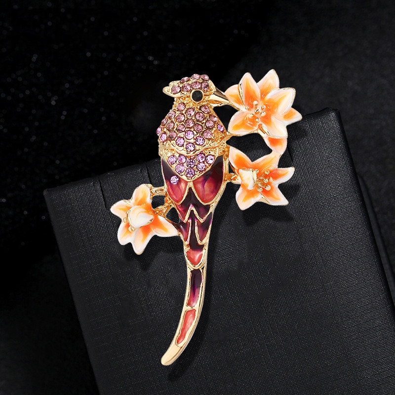 Νέα γυναικεία μόδα στρας σμάλτο πτηνό καρφίτσα Χαριτωμένο ιπτάμενο ζωάκι καρφίτσα κασκόλ πόρπη Φόρεμα παλτό καρφίτσες πέτο Δώρο