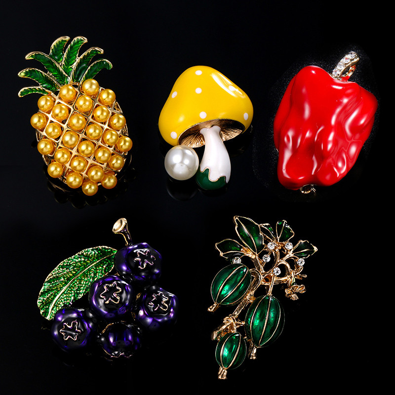 Novi modni biserni broševi za žene Emajl Trešnja Voće Bedž Vjenčanja Ležerni party Broševi Igle Darovi Nakit Darovi