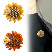 Κομψές καρφίτσες Bee Sunflower για γυναίκες Καρφίτσα από σμάλτο μαργαρίτα Γλυκό κασκόλ γιακά κλιπ Κοσμήματα Ρούχα Καρφίτσες καρφίτσα Αξεσουάρ δώρου