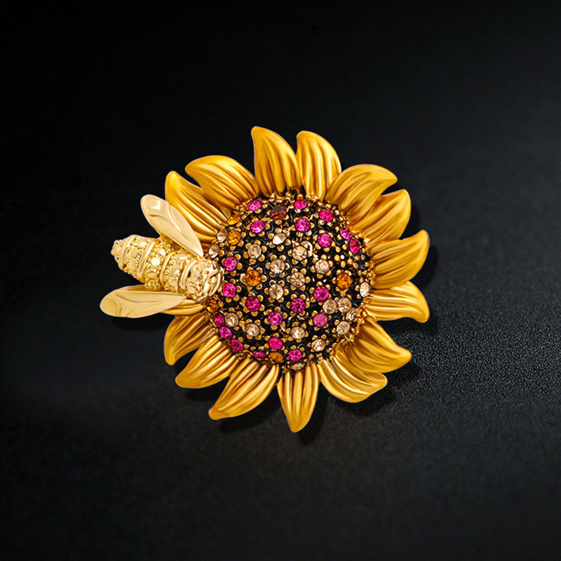 Κομψές καρφίτσες Bee Sunflower για γυναίκες Καρφίτσα από σμάλτο μαργαρίτα Γλυκό κασκόλ γιακά κλιπ Κοσμήματα Ρούχα Καρφίτσες καρφίτσα Αξεσουάρ δώρου
