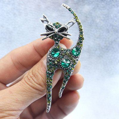 Kalnų krištolinis kačių sagės Moterims Mados Blizgantys krištoliniai gyvūnai Sagės Smeigtukai Korsažas Drabužiai Paltai Aksesuarai Papuošalai Dovanos