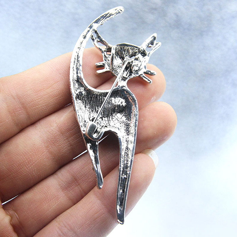 Kalnų krištolinis kačių sagės Moterims Mados Blizgantys krištoliniai gyvūnai Sagės Smeigtukai Korsažas Drabužiai Paltai Aksesuarai Papuošalai Dovanos