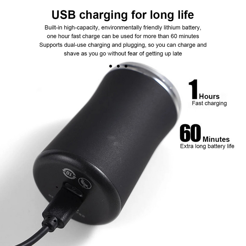 Ηλεκτρική ξυριστική μηχανή μεγέθους τσέπης Πλενόμενη επαναφορτιζόμενη αδιάβροχη μίνι φορητή μηχανή κοπής Δώρο για τον φίλο πατέρα