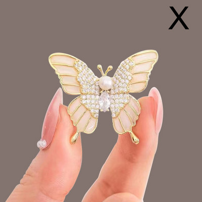 Брошки с перли и кристали за жени Модна игла Брошка Аксесоари за дрехи Роза Пеперуда Метални игли Бижута Сватбени подаръци