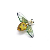 Μόδα Πράσινη Μπλε Κρυστάλλινη Καρφίτσα Μέλισσας με Καρφίτσα Πολύχρωμα Φτερά Καρφίτσα Εντόμων Καρφίτσα από Rhinestone για Γυναικεία Δώρα Κοσμήματα