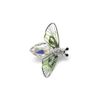 Модна зелена синя кристална пчелна брошка с игла Цветни крила Брошка с насекоми от кристали Игла за жени Бижута Подаръци