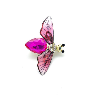 Μόδα Πράσινη Μπλε Κρυστάλλινη Καρφίτσα Μέλισσας με Καρφίτσα Πολύχρωμα Φτερά Καρφίτσα Εντόμων Καρφίτσα από Rhinestone για Γυναικεία Δώρα Κοσμήματα