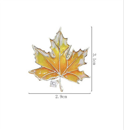 Rinhoo Vintage Ζωγραφική με σμάλτο καρφίτσες με φύλλα σφενδάμου Καρφίτσες για γυναίκες κορίτσια Εξαιρετικά κοσμήματα μόδας με φύλλα σφενδάμου από στρας