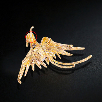 Νέες καρφίτσες πουλιών Crystal Phoenix για γυναίκες Ανδρικά σμάλτο Flying Bird Μεταλλικές καρφίτσες πέτου Charm Rhinestone Badge Δώρα κοσμημάτων