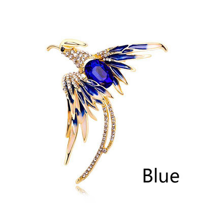 Νέες καρφίτσες πουλιών Crystal Phoenix για γυναίκες Ανδρικά σμάλτο Flying Bird Μεταλλικές καρφίτσες πέτου Charm Rhinestone Badge Δώρα κοσμημάτων