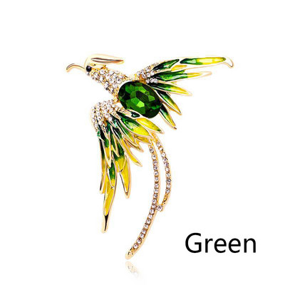 Νέες καρφίτσες πουλιών Crystal Phoenix για γυναίκες Ανδρικά σμάλτο Flying Bird Μεταλλικές καρφίτσες πέτου Charm Rhinestone Badge Δώρα κοσμημάτων