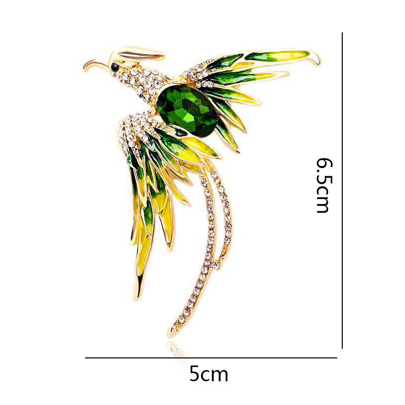 Νέες καρφίτσες πουλιών Crystal Phoenix για γυναίκες Ανδρικά σμάλτο Flying Bird Μεταλλικές καρφίτσες πέτου Charm Rhinestone Badge Δώρα κοσμημάτων