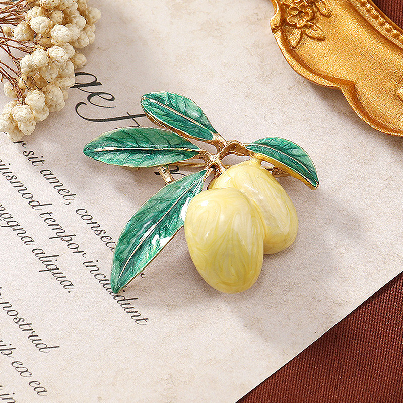 Νέες μωβ Κόκκινες Ελιές Καρφίτσες με σμάλτο Γυναικείες Ανδρικές Αλουμίνιο Φυτό Μπουκέτο Πάρτι Μεταλλικό κορσάζ Καρφίτσες Καρφίτσες Ρούχα Κοσμήματα