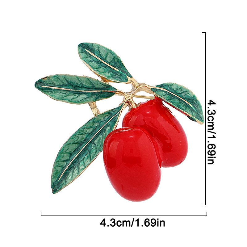 Νέες μωβ Κόκκινες Ελιές Καρφίτσες με σμάλτο Γυναικείες Ανδρικές Αλουμίνιο Φυτό Μπουκέτο Πάρτι Μεταλλικό κορσάζ Καρφίτσες Καρφίτσες Ρούχα Κοσμήματα