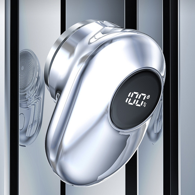 Mini barzdos skustuvai USB įkraunamas nešiojamas veido barzdaskutė 280 mA IPX7 vandeniui atsparus skaitmeninis ekranas, lauko stovyklavimo įranga