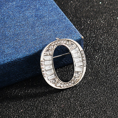 Novi inicijali A do Z 26 slova Igla Srebrna boja Kristalna engleska abeceda Muško odijelo Bedž Broš na rever Žene Muškarci Nakit za zabave