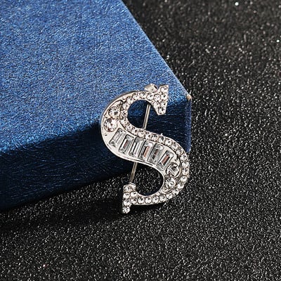 Novi inicijali A do Z 26 slova Igla Srebrna boja Kristalna engleska abeceda Muško odijelo Bedž Broš na rever Žene Muškarci Nakit za zabave