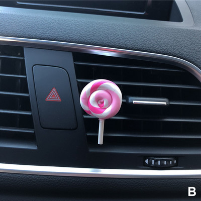 Simulatsioon Rainbow Lollipop auto parfüüm õhuvärskendaja vaik plastik värviline pulgakomm mudel armas autotarvikud interjöör naine