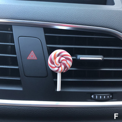 Simulatsioon Rainbow Lollipop auto parfüüm õhuvärskendaja vaik plastik värviline pulgakomm mudel armas autotarvikud interjöör naine