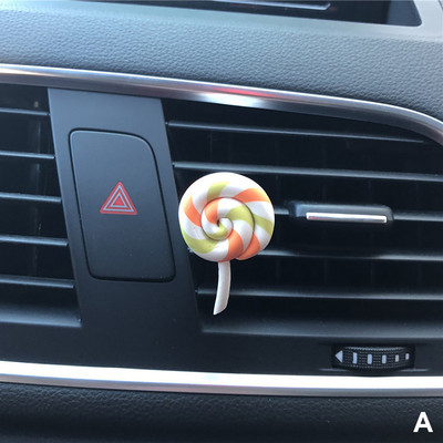 Simulatsioon Rainbow Lollipop auto parfüüm õhuvärskendaja vaik plastik värviline pulgakomm mudel armas autotarvikud interjöör naine