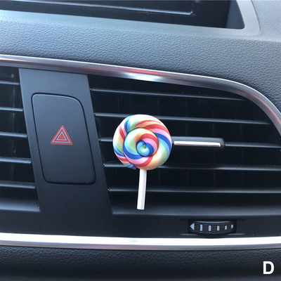 Simulatsioon Rainbow Lollipop auto parfüüm õhuvärskendaja vaik plastik värviline pulgakomm mudel armas autotarvikud interjöör naine