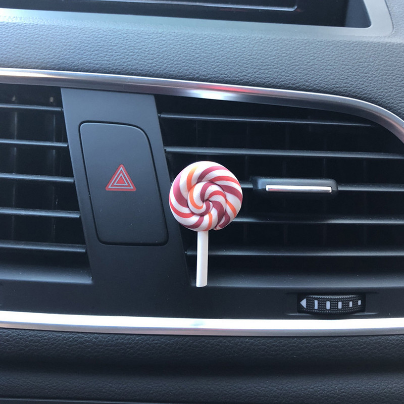 Simulatsioon Rainbow Lollipop auto parfüüm õhuvärskendaja vaik plastik värviline pulgakomm mudel armas autotarvikud interjöör naine