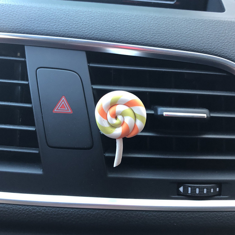 Simulatsioon Rainbow Lollipop auto parfüüm õhuvärskendaja vaik plastik värviline pulgakomm mudel armas autotarvikud interjöör naine