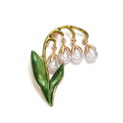 Vintage Flower Leaves Pērļu piespraudes Piespraudes Augu Piespraudes Sievietēm Modes Rotaslietas Ballīšu Apģērbi Aksesuāri Emalja Žetons Dāvana