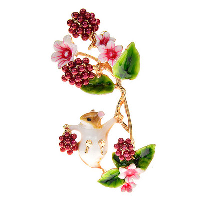 Uued Orava vaarikad prossid naistele Naljakad armsad loomakesed metallist nõelaga lillelised salliklambrid Aksessuaarid riided kingitus