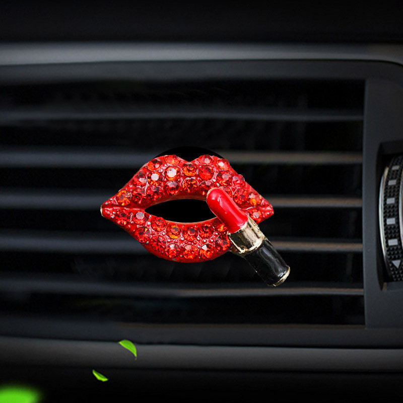 Car Air Outlet aromaterápiás klip parfüm klip Diamond Red Lips klipek parfüm légfrissítő klip Auto belső kiegészítők