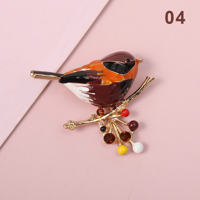 Mitmevärvilised linnud prossi nööpnõelad emailiga loomad naiste prossid kivist ehted sall ülikond märgid uusaasta jõulukink