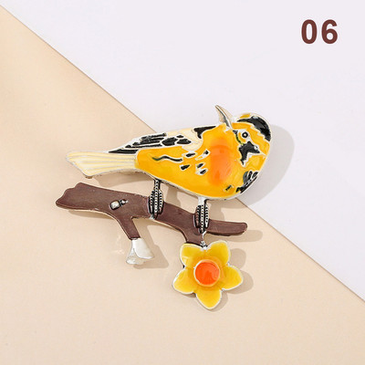 Mitmevärvilised linnud prossi nööpnõelad emailiga loomad naiste prossid kivist ehted sall ülikond märgid uusaasta jõulukink