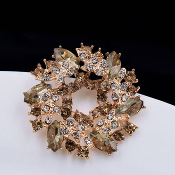 Нови кристални кристали Брошки с цветя Игли Дамски дрехи Шал Катарама Аксесоари за дрехи Модни бижута Подаръци 2021 Ново