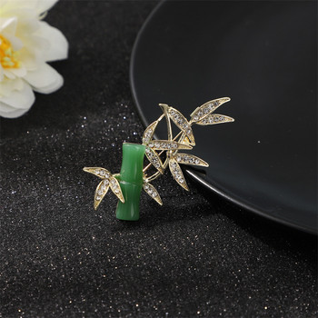 Νέες πράσινες καρφίτσες από μπαμπού στραστές μοντέρνες καρφίτσες με σμάλτο για γυναίκες Ανδρικό γιακά κασκόλ πόρπη Μεταλλικά σήματα αξεσουάρ Κοσμήματα Δώρα