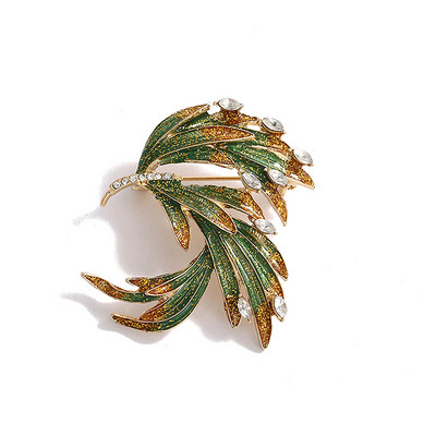 Elegantni kristalno slatki broševi od perja za muškarce Žene Luksuzni emajlirani broš od kamenčića Haljine Bedževi Odjevni dodaci