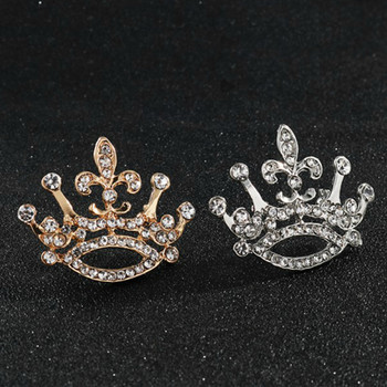 Hot Fashion Charm Crystal Crown Brooch Ретро Голяма кралска брошка Брошка със стрази Женски бижута Сватбен корсаж Ръчно изработен