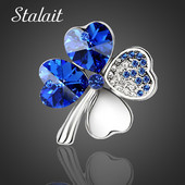 nauja Hotsales gamykla Didmeninė prekyba Aukso spalvos Austrijos krištoliniai keturių lapų dobilai Sagės moteriški aksesuarai madingi papuošalai 9554