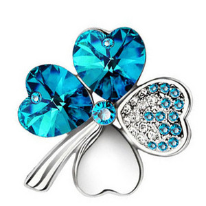 nauja Hotsales gamykla Didmeninė prekyba Aukso spalvos Austrijos krištoliniai keturių lapų dobilai Sagės moteriški aksesuarai madingi papuošalai 9554