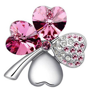 nauja Hotsales gamykla Didmeninė prekyba Aukso spalvos Austrijos krištoliniai keturių lapų dobilai Sagės moteriški aksesuarai madingi papuošalai 9554