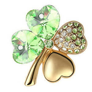 nauja Hotsales gamykla Didmeninė prekyba Aukso spalvos Austrijos krištoliniai keturių lapų dobilai Sagės moteriški aksesuarai madingi papuošalai 9554
