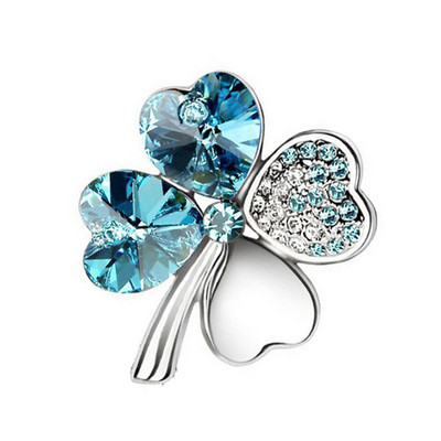 nauja Hotsales gamykla Didmeninė prekyba Aukso spalvos Austrijos krištoliniai keturių lapų dobilai Sagės moteriški aksesuarai madingi papuošalai 9554