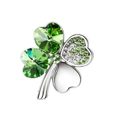 nauja Hotsales gamykla Didmeninė prekyba Aukso spalvos Austrijos krištoliniai keturių lapų dobilai Sagės moteriški aksesuarai madingi papuošalai 9554