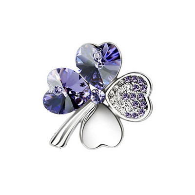 nauja Hotsales gamykla Didmeninė prekyba Aukso spalvos Austrijos krištoliniai keturių lapų dobilai Sagės moteriški aksesuarai madingi papuošalai 9554