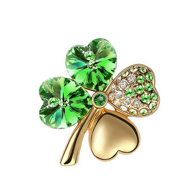 nauja Hotsales gamykla Didmeninė prekyba Aukso spalvos Austrijos krištoliniai keturių lapų dobilai Sagės moteriški aksesuarai madingi papuošalai 9554