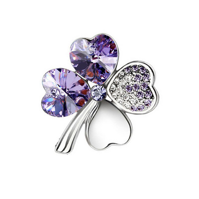 nauja Hotsales gamykla Didmeninė prekyba Aukso spalvos Austrijos krištoliniai keturių lapų dobilai Sagės moteriški aksesuarai madingi papuošalai 9554