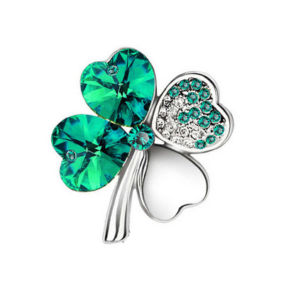 nauja Hotsales gamykla Didmeninė prekyba Aukso spalvos Austrijos krištoliniai keturių lapų dobilai Sagės moteriški aksesuarai madingi papuošalai 9554