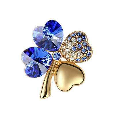 nauja Hotsales gamykla Didmeninė prekyba Aukso spalvos Austrijos krištoliniai keturių lapų dobilai Sagės moteriški aksesuarai madingi papuošalai 9554