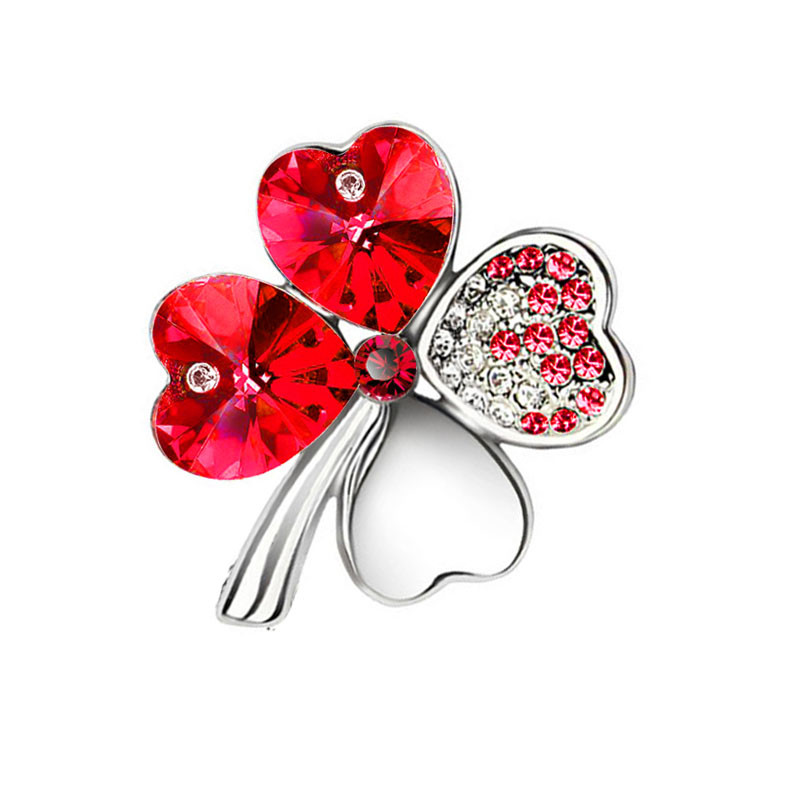 nauja Hotsales gamykla Didmeninė prekyba Aukso spalvos Austrijos krištoliniai keturių lapų dobilai Sagės moteriški aksesuarai madingi papuošalai 9554